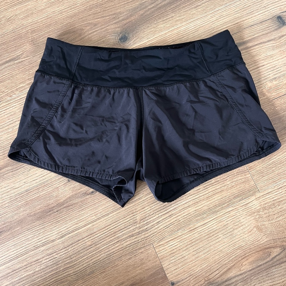 Lululemon black speed up shorts